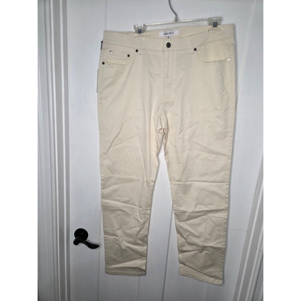 Collars & Co CEO 5-Pocket Pants Stone Cream Mens W36 L30 New NWT